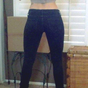 Low rise black skinny jeans
